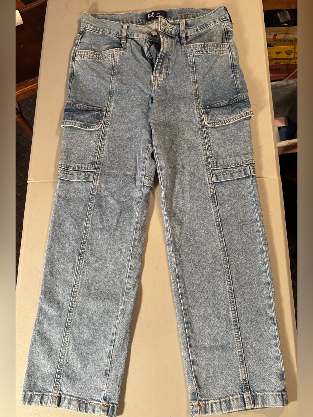 GAP Light Blue Relaxed Cargo Jeans